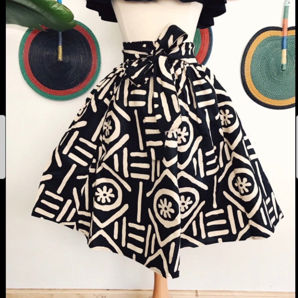 Mud cloth Skirt African Print Mini Skirt